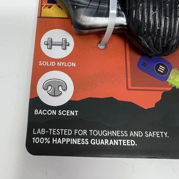 BARK SUPER CHEWER Dog BONE Bacon Flavor Dental LARGE WITH BONUS COLLAR SLIDE BOW - Picture 4 of 8